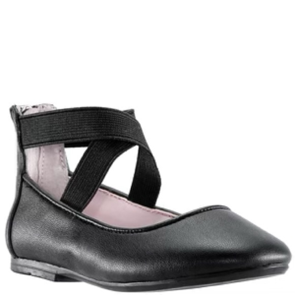Girls Nina Black Marissa Flat shoe size 12